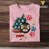 Personalized Dog Mom US Flag Sunflower Dog Paws Independence Day 4th July Gift T-shirt Printed HN241582