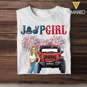 Personalized Jeep Girl Custom Name Independence Day 4th Gift T-shirt Printed HN241748