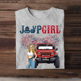 Personalized Jeep Girl Custom Name Independence Day 4th Gift T-shirt Printed HN241748