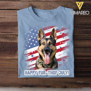 Personalized Upload Your Pet Photo Dog Lovers Cat Lovers Gift US Flag Independence Day 4th Gift T-shirt Printed QTHN241750