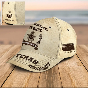 Personalized New Zealand Army Veteran Proudly Served Custom Name, Rank & Service Time Cap 3D Printed AHVQ241765