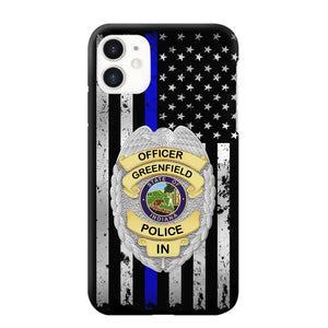 Personalized US Police Badge Police Officer US Flag Blue Line  Phonecase Printed LVA241798