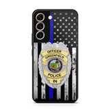 Personalized US Police Badge Police Officer US Flag Blue Line  Phonecase Printed LVA241798