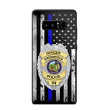 Personalized US Police Badge Police Officer US Flag Blue Line  Phonecase Printed LVA241798