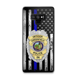 Personalized US Police Badge Police Officer US Flag Blue Line  Phonecase Printed LVA241798