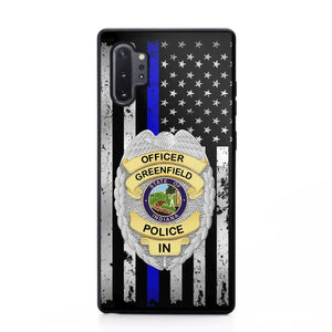 Personalized US Police Badge Police Officer US Flag Blue Line  Phonecase Printed LVA241798