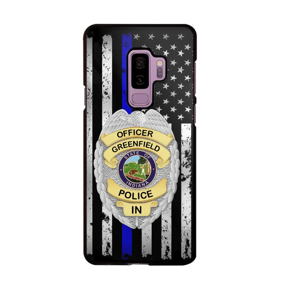 Personalized US Police Badge Police Officer US Flag Blue Line  Phonecase Printed LVA241798