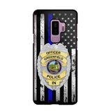 Personalized US Police Badge Police Officer US Flag Blue Line  Phonecase Printed LVA241798