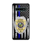 Personalized US Police Badge Police Officer US Flag Blue Line  Phonecase Printed LVA241798