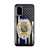 Personalized US Police Badge Police Officer US Flag Blue Line  Phonecase Printed LVA241798