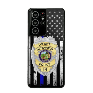 Personalized US Police Badge Police Officer US Flag Blue Line  Phonecase Printed LVA241798