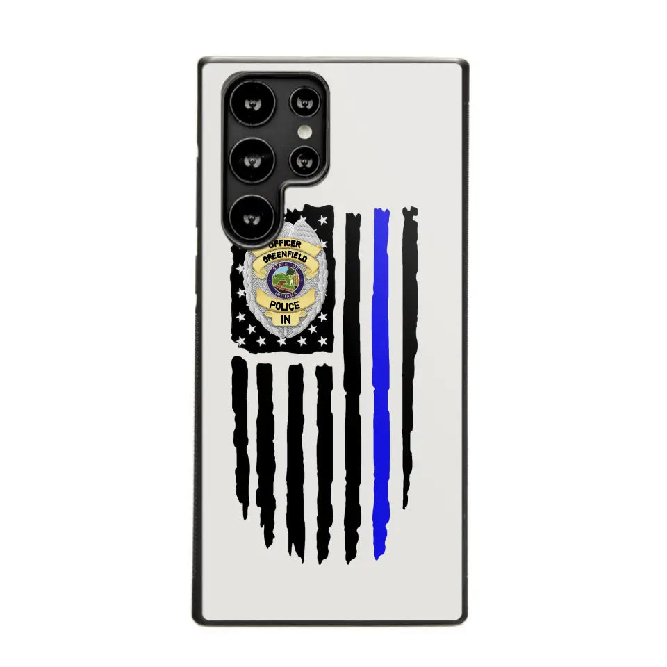 Personalized US Police Badge Police Officer US Flag Blue Line Phonecase Printed QTVQ241908