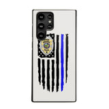 Personalized US Police Badge Police Officer US Flag Blue Line Phonecase Printed QTVQ241908