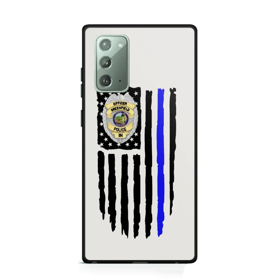 Personalized US Police Badge Police Officer US Flag Blue Line Phonecase Printed QTVQ241908