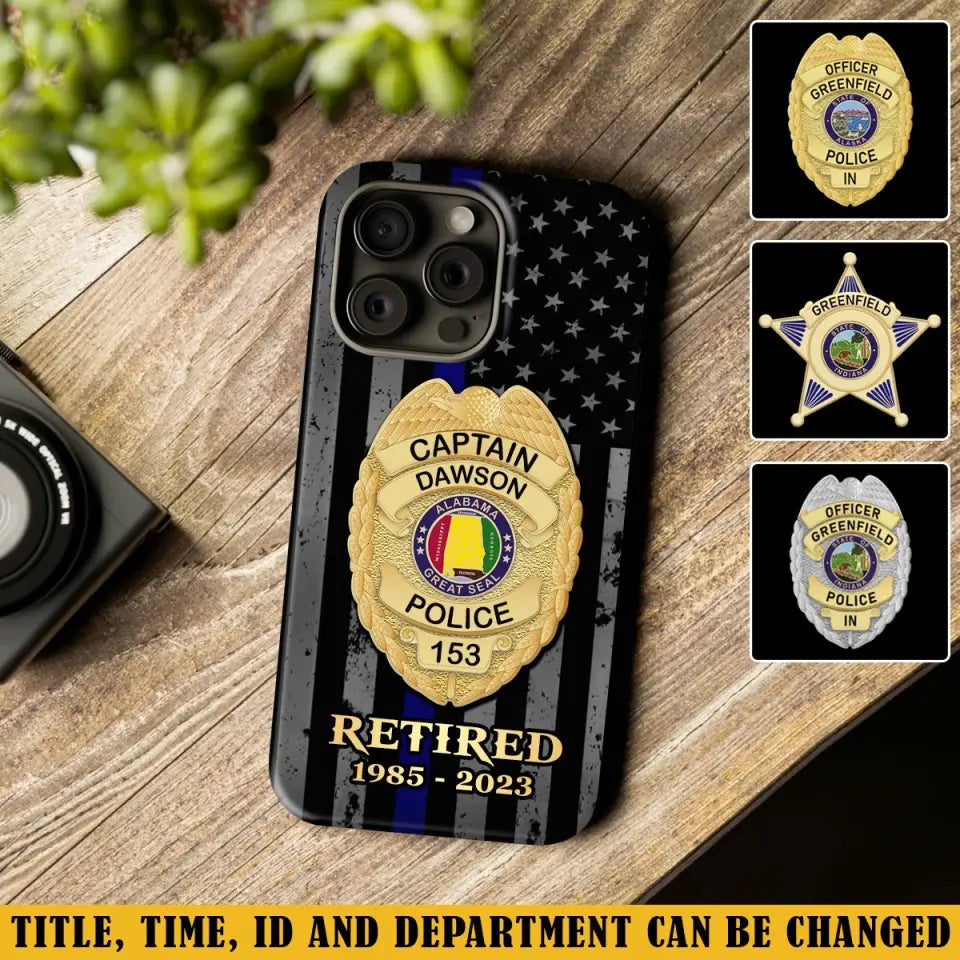 Personalized US Police Badge Retired Police Officer Custom ID Phonecase Printed QTVA241911