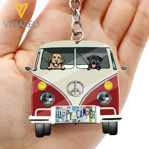 CUSTOMIZED DOG HAPPY CAMPER CAMPING HANGING ORNAMENT