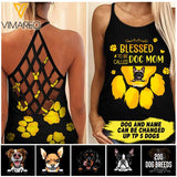 DOG MOM PERSONALIZED CRISS-CROSS OPEN BACK CAMISOLE TANK TOP