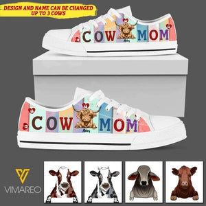PERSONALIZED COW MOM LOW TOP SHOES TNMA3008