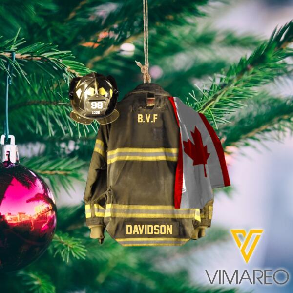 PERSONALIZED Canadian Fire Department HANGING ORNAMENT CHRISTMAS NOV-MA09