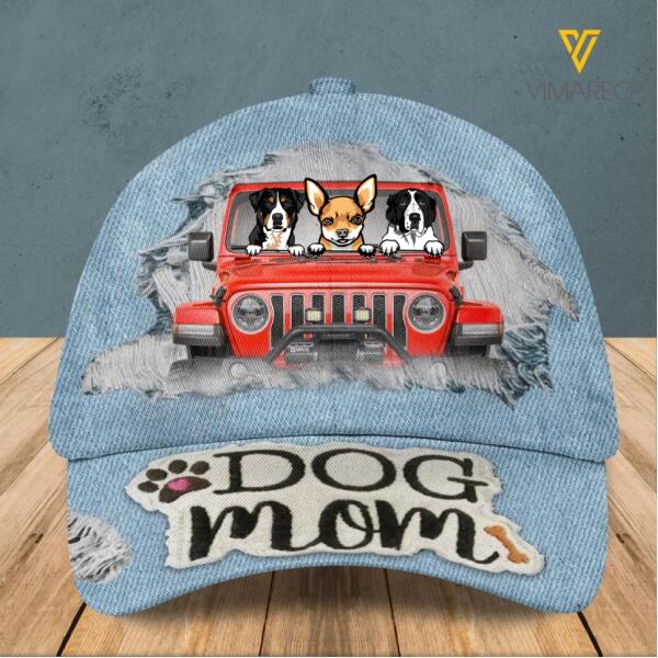 PERSONALIZED DOG MOM JEEP PEAKED CAP TNVQ2511