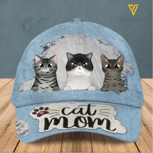 PERSONALIZED CAT MOM PEAKED CAP TNVQ2611