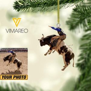 PERSONALIZED Rodeo  PHOTO HANGING ORNAMENT DEC-HC10