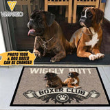 PERSONALIZED WIGGLY BUTT BOXER CLUB DOORMAT QTTN1401