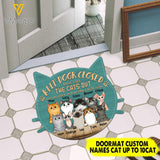 PERSONALIZED KEEP DOOR CLOSED DON'T LET THE CATS OUT DOORMAT PRINTED 22FEB-LN15