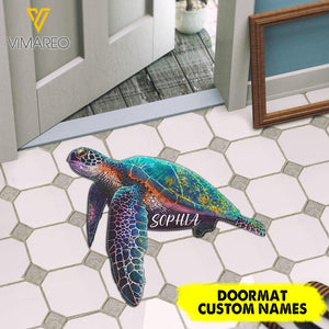 PERSONALIZED TURTLE DOORMAT PRINTED 22FEB-LN16