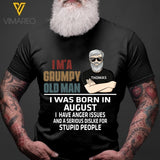 Personalized Grumpy Old Man Was Born In August Tshirt Printed 22FEB-MQ23