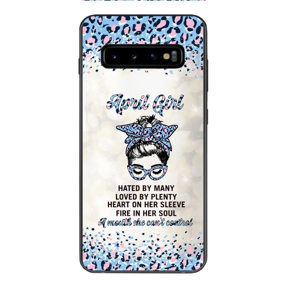 PERSONALIZED APRIL GIRL A MOUTH SHE CAN'T CONTROL PHONECASE QTHC1003