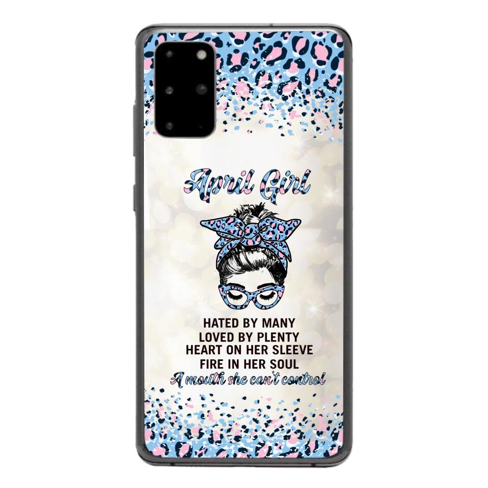 PERSONALIZED APRIL GIRL A MOUTH SHE CAN'T CONTROL PHONECASE QTHC1003