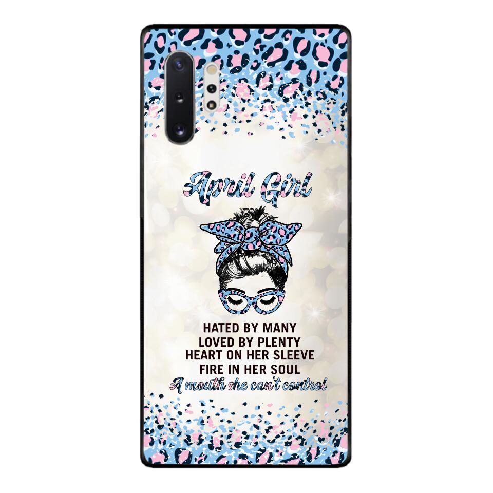 PERSONALIZED APRIL GIRL A MOUTH SHE CAN'T CONTROL PHONECASE QTHC1003