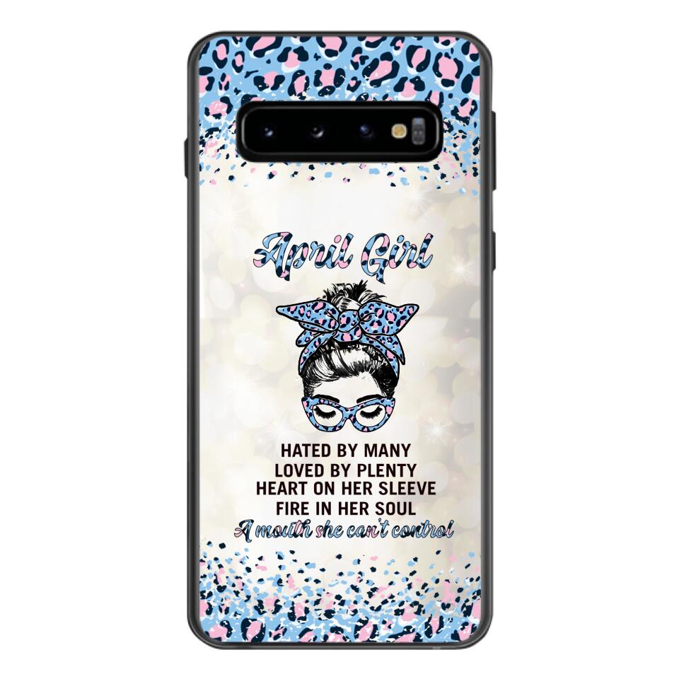 PERSONALIZED APRIL GIRL A MOUTH SHE CAN'T CONTROL PHONECASE QTHC1003