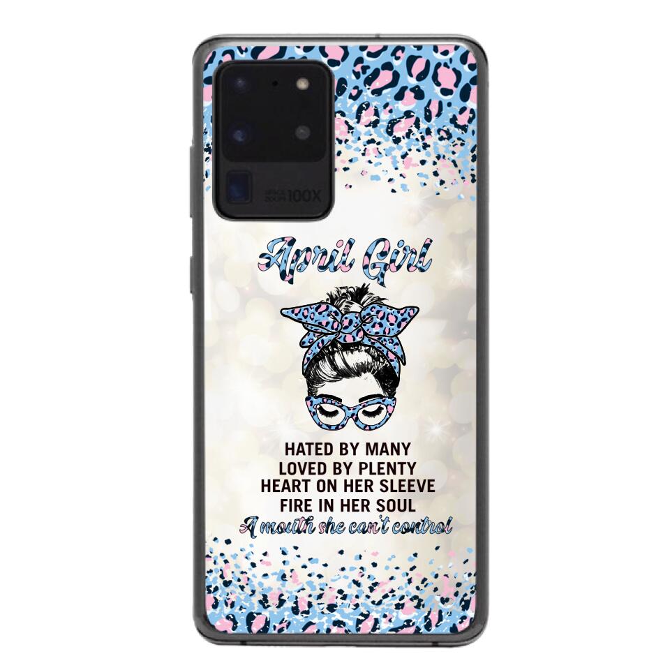 PERSONALIZED APRIL GIRL A MOUTH SHE CAN'T CONTROL PHONECASE QTHC1003