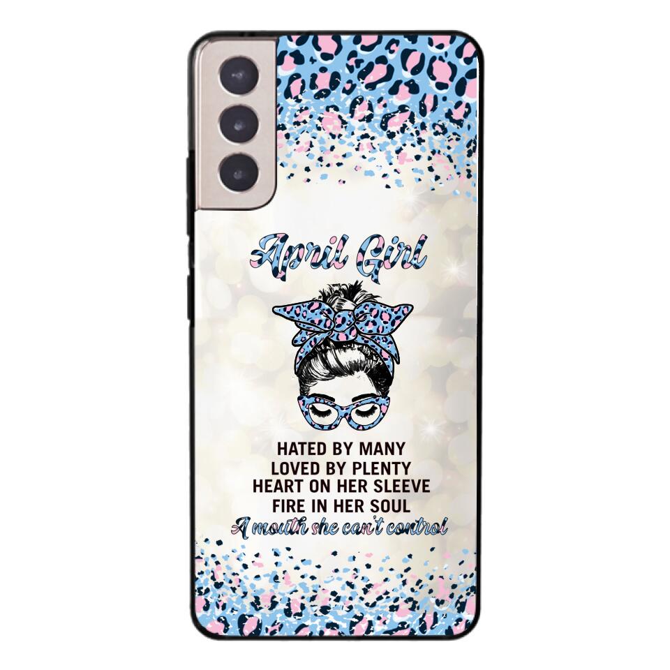 PERSONALIZED APRIL GIRL A MOUTH SHE CAN'T CONTROL PHONECASE QTHC1003