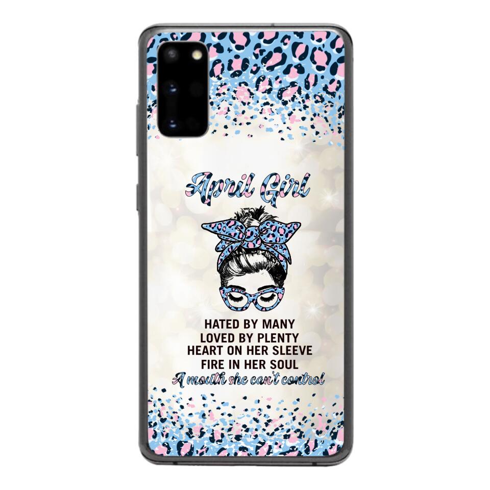 PERSONALIZED APRIL GIRL A MOUTH SHE CAN'T CONTROL PHONECASE QTHC1003