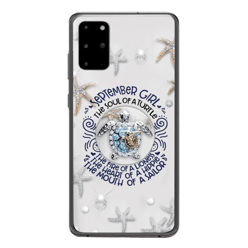 PERSONALIZED SEPTEMBER TURTLE GIRL PHONECASE QTTQ2803