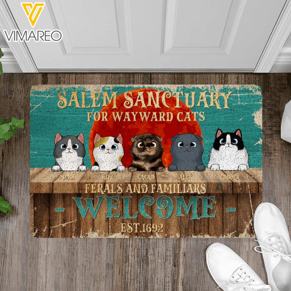 PERSONALIZED SALEM SANCTUARY FOR WAYWARD CATS DOORMAT QTDT0404