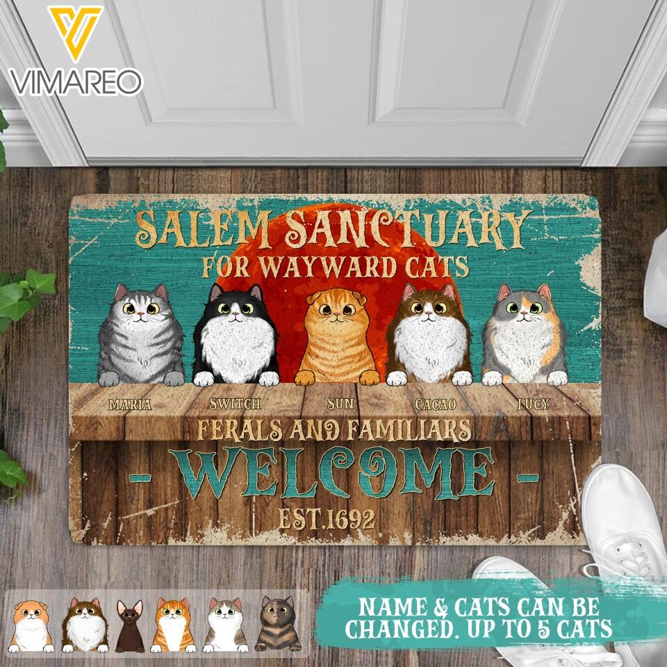 PERSONALIZED SALEM SANCTUARY FOR WAYWARD CATS DOORMAT QTDT0404