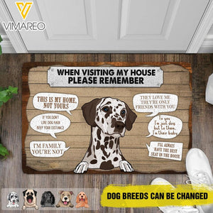 PERSONALIZED WHEN VISITING MY HOUSE DOG RULES  DOORMAT QTDT0704