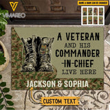 Personalized Australian Veterans And His Commander In Chief Live Here Doormat Printed 22APR-QH08