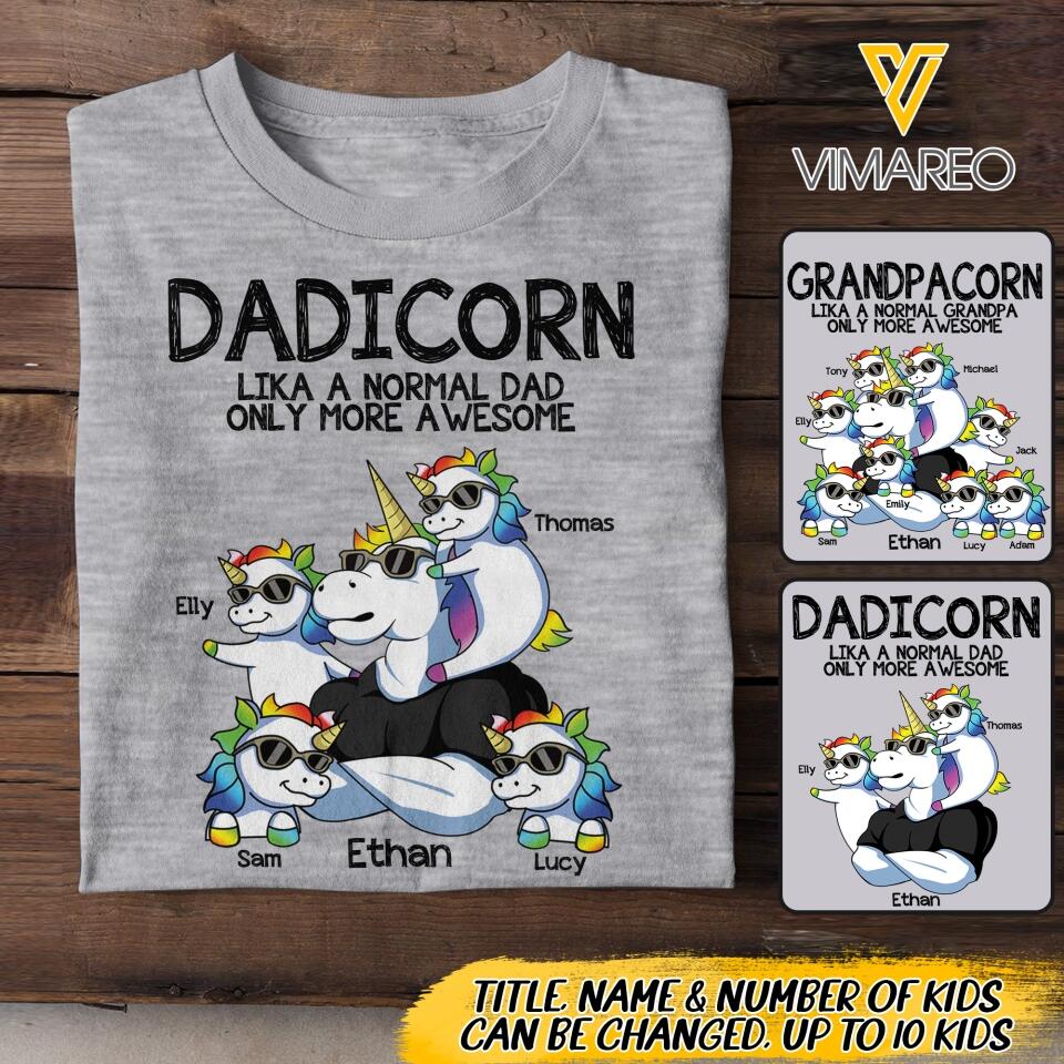 Personalized Dadacorn Tshirt Printed 22APR-DT25
