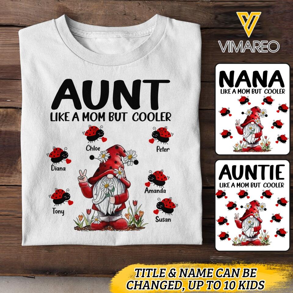 Personalized Aunt Like A Mom But Cooler Tshirt Printed 22APR-DT26