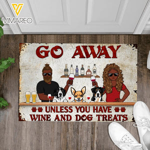 Personalized Wine And Dog Treats Doormat 22MAY-DT04