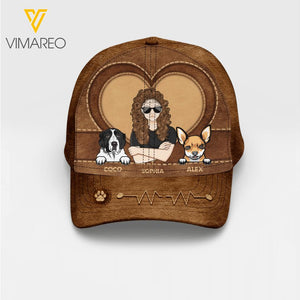Personalized Dog Dad or Mom Peaked Cap Printed NQHC0405