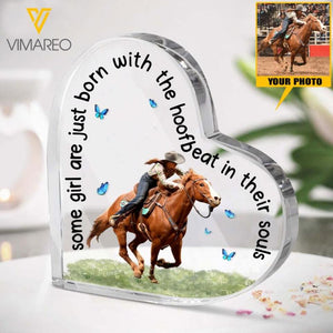 DH Personalized Horse Lover Heart Shaped Acrylic Plaque Printed LN055