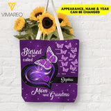 PERSONALIZED BLESSED TO BE CALLED MOM AND GRANDMA TOTE BAG NQDT1205