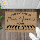 Personalized There Is No Place Like Nana and Papa's House Kid Name Doormat QTHC2405