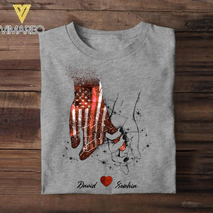 Personalized Firefighter Hand Couple Tshirt Printed QTVQ1806